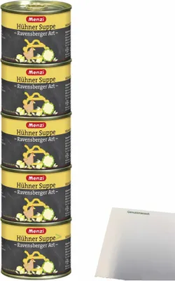Produktbild von Menzi Hühner Suppe Ravensberger Art (5x200ml Dose) + usy Block