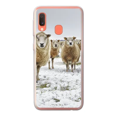 Produktbild von MuchoWow® Handyhülle Schutzhülle Hülle für Samsung Galaxy A20e Schafe - Wolle - Schnee Silikon Softcase Handy Hülle - Abdeckung