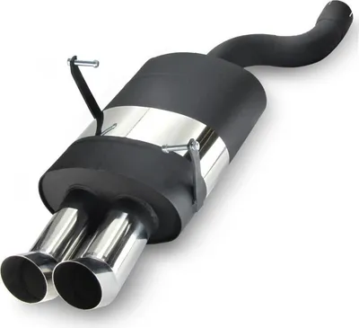 Produktbild von KDS Edelstahl Sportauspuff BMW E46 6Zyl Auspuff Endschalldämpfer 2x76 rund DTM