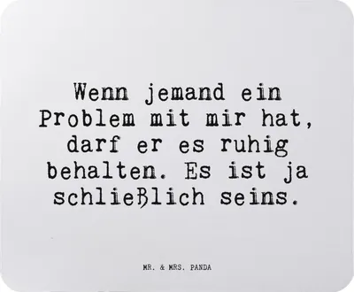 Produktbild von Mr. & Mrs. Panda Mauspad Wenn jemand ein Problem... - Aquarellblau - Geschenk, lustig, Sprüche, Spruch Weisheiten Zitate Weisheit Worte, mausteppich, computer, Frau