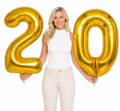 Produktbild von Folienballons Zahl 20 gold 100 cm Geburtstag Jubiläum
