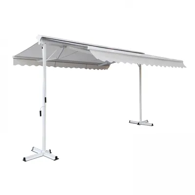 Image de Store double pente avec coffre 3 x 4 m en aluminium écru
- Oviala Delgada