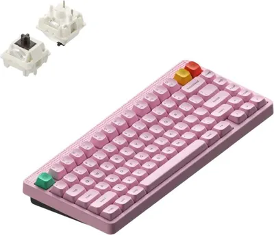 Image de Clavier mécanique sans fil NuPhy Node 75 High-Profile QWERTY US / Rose clair / Marron Max