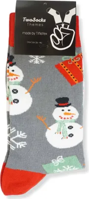 Produktbild von TwoSocks Weihnachtssocken Schneemann Figur Weihnachtssocken Damen und für Herren Weihnachtssocken Uni One Size