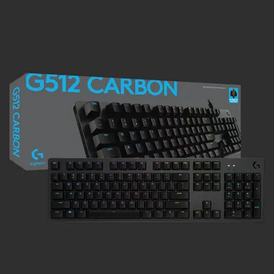 Image de Logitech Gaming G512 - Clavier - rétroéclairé - USB - portugais - Commutateur de touches : GX Brown Tactile - charbon