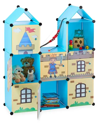 Spielzeugschrank Burg-Design, Kunststoff, 128x110x37 cm, mehrfarbig
