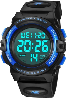 Produktbild von Armbanduhr Digital Uhren für Kinder 50M Wasserdicht Sports Outdoor Digitaluhr Kinder Silikon Wecker/Stoppuhr/LED-Licht/Stoßfest/Datum,Elektronische