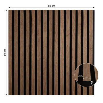 Produktbild von Homestyle4u Akustikpaneel Holz 60x60 cm Braun Walnus Wandpaneele Paneele
