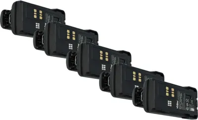 Produktbild von vhbw 5x Akku Ersatz für Motorola PMNN4491AR für Funkgerät, Walkie Talkie (1800 mAh, 7,4 V, Li-Ion) + Gürtelclip