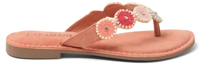 Produktbild von Lazamani Loua Damen Wildleder-Zehentrenner Pink Größe 39