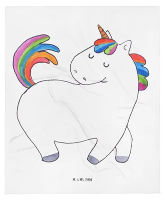 Produktbild von Mr. & Mrs. Panda Plaid Einhorn Stolzieren - Weiß - Geschenk, Kinderwagendecke, Unicorn, Einhörner, Freundin, Fleecedecke, Babydecke, Kinderdecke, Anders, Erstlingsdecke