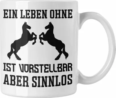 Produktbild von Trendation - Pferde Tasse Lustig Reiterin Geschenk Pferde Geschenke Mädchen Pferdeliebhaber Lustig (Weiß)
