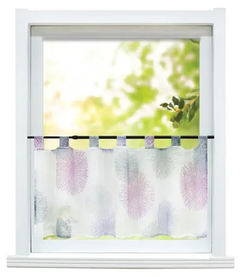 Bistrogardine mit Schlaufen, Voile, transparent, 60x140 cm, lila
