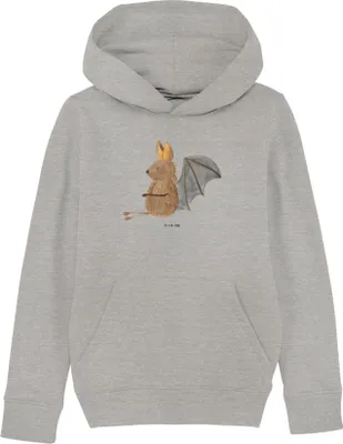 Produktbild von Mr. & Mrs. Panda Kinderpullover Fledermaus Sitzen 9-11 Jahre (134/146) - Heather Grey - Geschenk, Hoody, Entspannen, Lustige Sprüche, Motivation, Pulli, Fledermäuse