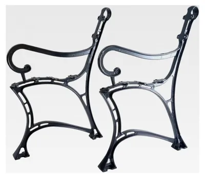 Produktbild von Aluminium Bankfuß mit Armlehne für Gartenbank /2 Stück/