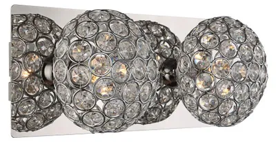 Produktbild von Wandleuchte, 2-Flammig, Kugeln Kristalle, Chrom, L 29 cm