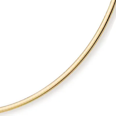 Produktbild von 3mm Halsreif Collier Omegareif Omegakette 750 Gold Gelbgold Goldkette 45cm Damen