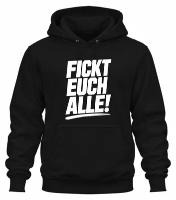 Zdjęcie produktu dla Bluza z kapturem, czarna, rozmiar XXL, z napisem: "Wszyscy was pojebią. Zabawna prowokacja. Sarkazm."