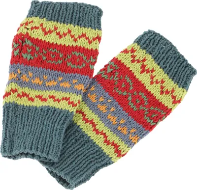 Produktbild von Gestrickte Bunte Handstulpen aus Baumwolle, Baumwollstrick Stulpen - Modell 3, Uni, Mehrfarbig, Handschuhe & Handstulpen