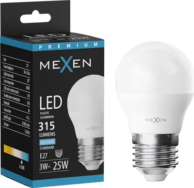Zdjęcie produktu dla Mexen Nova żarówka LED E27, G45, 3W, Zimna - 6500K, 315 lm - L101-E27-0365-01