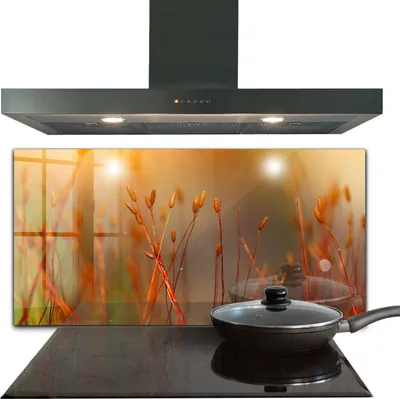 Produktbild von Spritzschutz aus Glas Küchenrückwand - Wandschutz für Herd und Spüle - 120x60 cm - Getreidefeld bei Sonnenuntergang