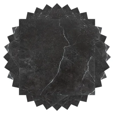 Obrázek produktu pro Peviasot PVC vinylová podlahová krytina, vinylové podlahové dlaždice, 1 m², samolepicí, mramor, černá, 11 kusů, vzhled mramoru, designová podlahová krytina, s realistickou texturou