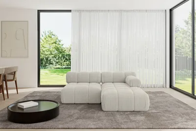 Produktbild von ALTDECOR Modulares Sofa Ecksofa in L-Form - Razon-L1 - 190x160x70 cm Cremeweiß Corner modular Sofa Eckcouch Couch Wohnlandschaft Cauchsofa Polstersofa