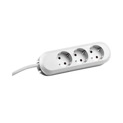 Image de Prise de table Bachmann SMART, triple, câble d'alimentation de 3 m, blanche, 1 pièce.
