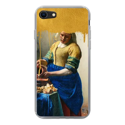 Produktbild von MuchoWow® Handyhülle Schutzhülle Hülle für iPhone 8 Milchmädchen - Gold - Alte Meister Silikon Softcase Handy Hülle - Schutzhaube