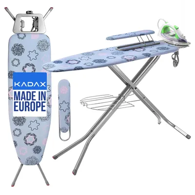 Zdjęcie produktu dla KADAX Deska Do Prasowania 120x38 cm Szeroki Blat z Gniazdem + Rękawnik Full Kadax