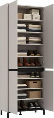 Immagine prodotto di Dmora Scarpiera Peligni 80x40x206h cm Beige, 9 Ripiani 4 Ante