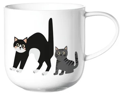 Immagine prodotto di ASA Selection, tazza "Henkelbecher", motivo "Gatti Sorpresi", diametro 9,2 cm, altezza 9,5 cm