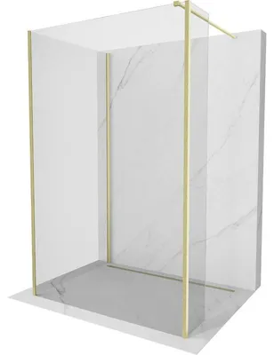 Obrázek produktu pro Mexen Kioto sprchová zástěna Walk-in 110 x 80 x 30 cm, transparentní, zlatá kartáčovaná - 800-110-080-221-55-00-030
