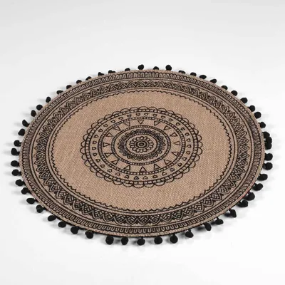 Zdjęcie produktu dla Podkładka pod talerz RENATA z juty, pompony, Ø 38 cm