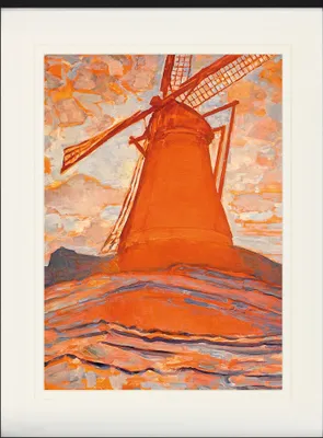 Produktbild von Piet Mondrian Gerahmtes Bild Mit Edlem Passepartout | Wand-Bilder | Im Bilderrahmen - Die Mühle 1917 (80 x 60 cm)