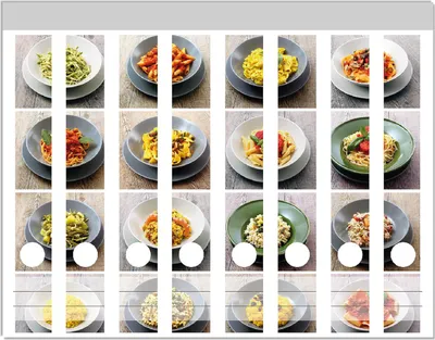 Produktbild von Wallario Ordnerrücken Sticker, selbstklebend für schmale Ordner, 8 Stück, Motiv Italienische Pasta