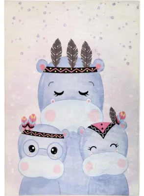 Immagine prodotto di Tappeto per bambini 100x150 cm ippopotamo