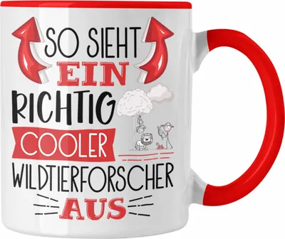 Produktbild von Trendation - Wildtierforscher Tasse So Sieht Ein Richtig Cooler Wildtierforscher Aus Geschenk Lustiger Spruch Geschenkidee (Rot)