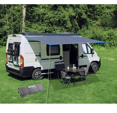 Obrázek produktu pro Sluneční clona, voděodolná, 4,5 x 2,4 m, šedá, pro karavany a kempování