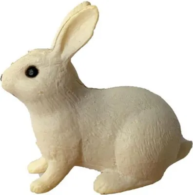 Image de Habarri | Figurine miniature - Figurine pour maison miniature - Lapin gris assis - Figurine pour enfants à partir de 3 ans