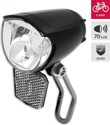 Zdjęcie produktu dla Reflektor LED do rowerów elektrycznych Lynx Max LYNX max StVZO 70 lux 6V-48V czarny