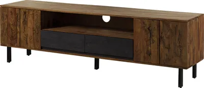 Image de MASSIVMOEBEL24 | Meuble TV 205x45x60 en bois Sheesham naturel non traité LICHTENBERG #118