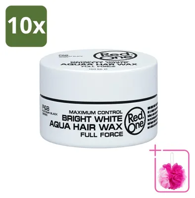 Image de 10 pots de cire coiffante blanche intense Red One - Contrôle maximal - 150 ml - Lot de 10