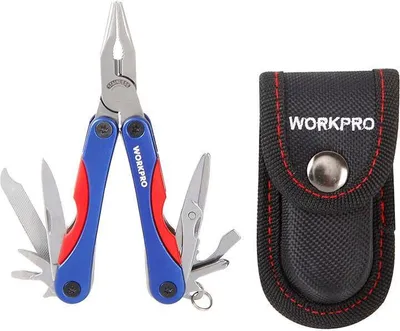 Produktbild von WORKPRO 12-in-1-Multifunktionszange aus Edelstahl, Mehrzweckwerkzeug für Mäntel, Camping, Überleben, Wandern