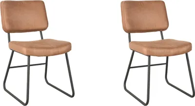 Produktbild von LABEL51 Esszimmerstuhl Noah – Cognac – Mikro-Wildleder