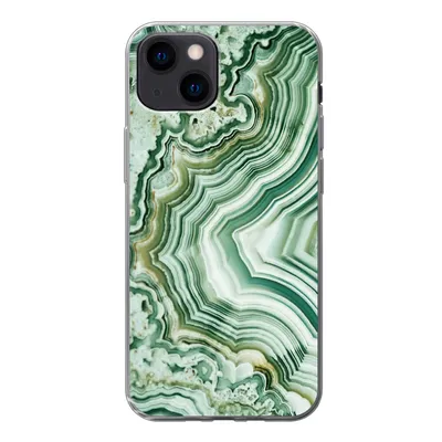 Produktbild von MuchoWow® Handyhülle Schutzhülle Hülle für iPhone 13 mini Natursteine - Grün - Gesteine und Mineralien Silikon Softcase Handy Hülle - Softcase