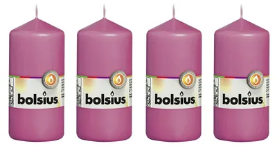 Immagine prodotto di set di 4 candele a colonna - Altezza 12 cm - Diametro 5,8 cm - Fucsia