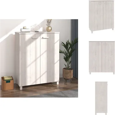 Zdjęcie produktu dla vidaXL Szafka na buty HAMAR biała 85x40x108 cm lite drewno sosnowe - Stojaki i szafki na buty
