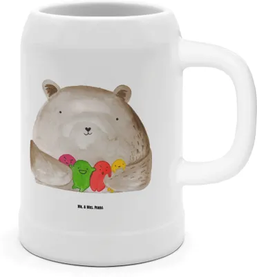 Produktbild von Mr. & Mrs. Panda Tonkrug Bär Gefühl - Weiß - Geschenk, Durchgedreht, Krug, Bier Seidel, Teddy, Humpen, Steinbierkrug, Verrückt, Wahnsinn
