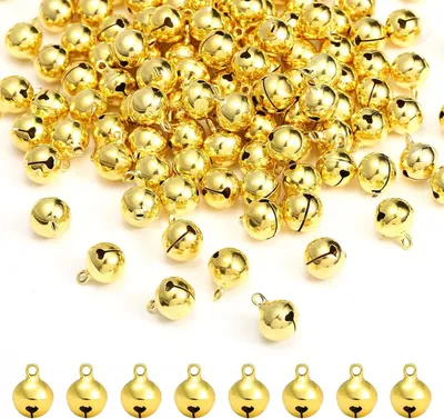 Produktbild von 120 Stück kleine Glöckchen 12 mm Glöckchen aus Metall Jingle Bells für Weihnachten/Dekoration